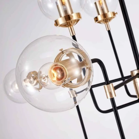 Lampa stylowa wisząca czarna szklana E27  BOSTON P12826BR - Cosmo Light
